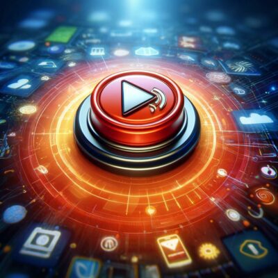 DALL·E 2024 04 08 10.47.45 A visually compelling image that symbolizes the power of call to action buttons in marketing campaigns. The image should feature a large brightly col webp 75